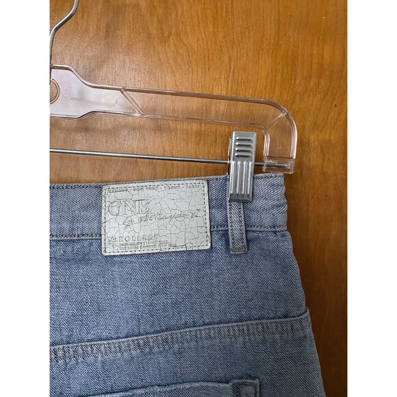 Free People ONE TEASPOON Rollers Jean Shorts Sz Thrashed Fray Asymmetrical 29 30 - Picture 6 of 6